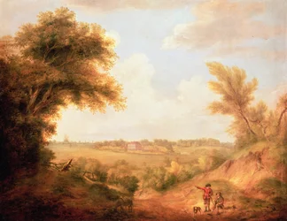 Landschap met huis, 18e eeuw